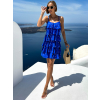 Královsky modré letní šaty KOSTAS s volánky