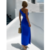 Královsky modré asymetrické elegantní šaty DIETER
