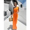 Oranžové elegantní asymetrické šaty DIETER