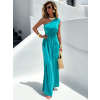 Tyrkysové elegantní asymetrické šaty DIETER