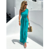 Tyrkysové elegantní asymetrické šaty DIETER
