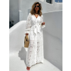 Bílé dlouhé boho maxi šaty KELZANG se spodničkou