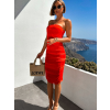 Červené duhové letní šaty BRASIL bez ramínek