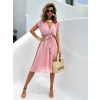 Starorůžové elegantní šaty EDVIN s výstřihem