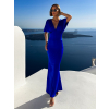 Královsky modré elegantní šaty INVANCE s výstřihem