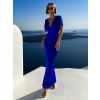 Královsky modré elegantní šaty INVANCE s výstřihem