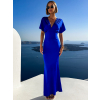 Královsky modré elegantní šaty INVANCE s výstřihem