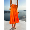 Oranžová saténová sukně LEONTIJ