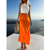 Oranžová saténová sukně LEONTIJ