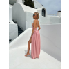 Růžové dlouhé saténové šaty EMERIK