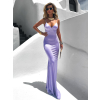 Světle fialové dlouhé saténové šaty MARSELLE s holými zády