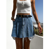 Modré džínová skládaná sukně JAYDEN s kraťasy