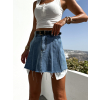 Modré džínová skládaná sukně JAYDEN s kraťasy