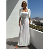 Bílé variabilní dlouhé společenské šaty HAARLEN
