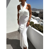 Bílé variabilní dlouhé společenské šaty HAARLEN
