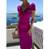 Fialové dlouhé elastické šaty SOLDIER