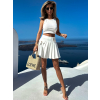 Bílá krátká skládaná plisovaná sukně JANNIS