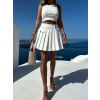 Bílá krátká skládaná plisovaná sukně JANNIS