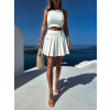 Bílá krátká skládaná plisovaná sukně JANNIS
