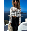 Bílý háčkovaný letní crop top LITALI