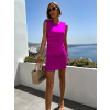 Fialové letní krátké šaty LENKO s průstřihem