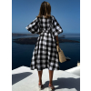Černé kostkované volné šaty JUSTYN 100% bavlna