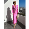 Růžové elegantní šaty MIKORA s průstřihem