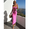 Růžové elegantní šaty MIKALE s průstřihy