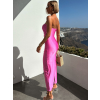 Růžové elegantní šaty MIKALE s průstřihy