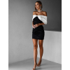 Černé mini šaty ANABELL s bílou mašlí