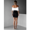 Černé mini šaty ANABELL s bílou mašlí