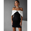 Černé mini šaty ANABELL s bílou mašlí