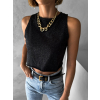 Černý třpytivý crop top WIEKA