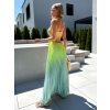 Zelené dlouhé plisované šaty ANELIS