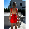 Červené krátké šaty AJDIN s rozparkem