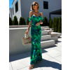 Zelené dlouhé vypasované šaty AZITE