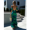 Zelené dlouhé vypasované šaty AZITE