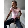Světle růžové triko MEEYOUT s potiskem