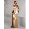 Zlaté dlouhé společenské šaty ALITAN s korzetem