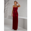 Bordo společenské dlouhé šaty KARLOT s korzetem