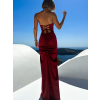 Bordo společenské dlouhé šaty KARLOT s korzetem
