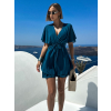 Petrolejové šifonové krátké šaty TULIAT