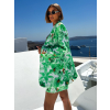Zelený kraťasový květinový kostýmek VILJA se sakem
