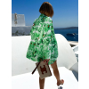 Zelený kraťasový květinový kostýmek VILJA se sakem