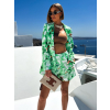 Zelený kraťasový květinový kostýmek VILJA se sakem