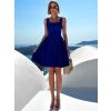 Královsky modré vypasované krátké šaty ULJANA