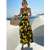 Černé dlouhé letní šaty LEMONATE s citrony
