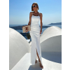 Bílé elegantní šaty TANITA na šněrování