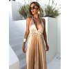 Zlaté elegantní plisované šaty SVITLAN