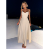 Béžové dlouhé společenské šaty LERDISEL